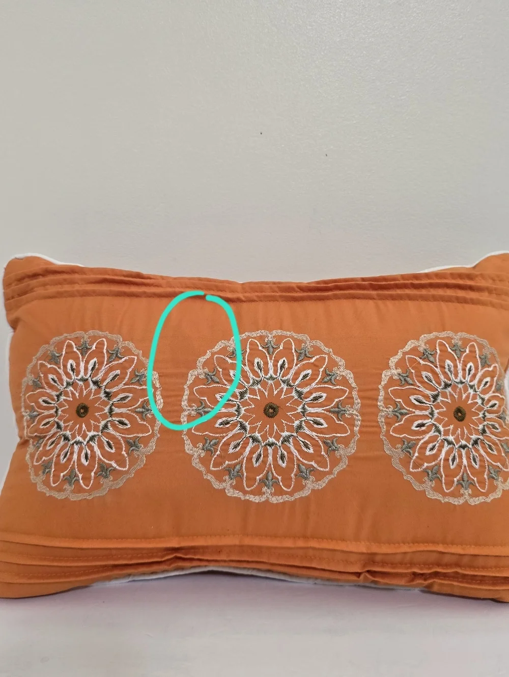 MADISON PARK Decorative Bed Pillow Orange Embroidered Rectangular 12 x‎ 18
